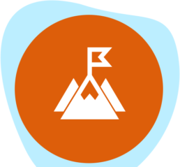 Mountain icon with flag on top
